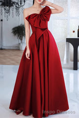 Red A-Line Prom Dresses Sleeveless One-Shoulder Evening Dress
