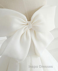 White Sweetheart Long Evening Prom Dress, White Formal Dress