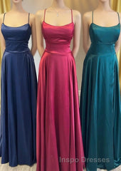 Simple Scoop Neck Lace-Up Back A-Line Formal Dress