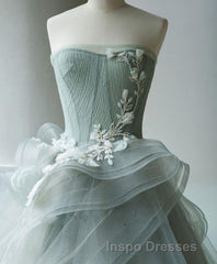Unique Tulle Lace Long Evening Prom Gown Tulle Lace Evening Prom Dress