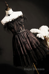 Cute Strapless Black Tulle Short Homecoming Dress
