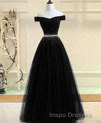 Burgundy Tulle Off Shoulder Long Evening Prom Dress, Burgundy Evening Prom Dress