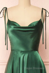 Simple Satin Long Evening Prom Dress, A-Line Formal Evening Prom Dress