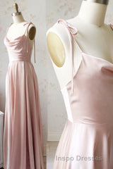 Simple Satin Long Evening Prom Dress, A-Line Evening Prom Party Dress