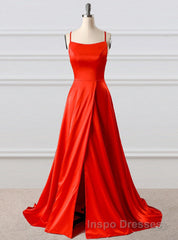 A-Line Evening Prom Dress Side Split Evening Prom Dress