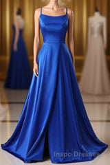A-Line Evening Prom Dress Side Split Evening Prom Dress
