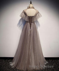 Unique Tulle Long Evening Prom Dress, Tulle Evening Prom Dress