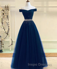 Burgundy Tulle Off Shoulder Long Evening Prom Dress, Burgundy Evening Prom Dress