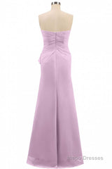 Pink Strapless Ruffled Mermaid Long Bridesmaid Dress