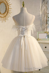 Chic Sleeveless Spaghetti Straps Tulle Princess Homecoming Dress