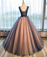 Tulle V Neck Long Evening Prom Gown Tulle Evening Prom Gown