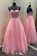 Spaghetti Straps Sparkly Lilac A Line Evening Prom Dress Sequin Evening Prom Dress