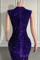 Sequined Sleeveless Mermaid Prom Dress with Beadings