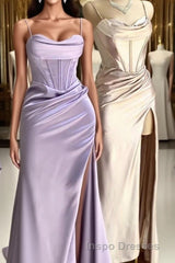 Lilac Long Evening Prom Dress Party Evening Prom Gowns