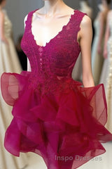 Adorable A-line V Neck Short Homecoming Dress