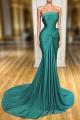Elegant Strapless Long Mermaid Evening Prom Dress Online