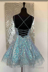 Cute Hot Pink Sequins A-Line Homecoming Dress Hoco Night Dress