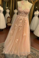 Sweetheart One Shoulder Pink Evening Prom Dress with Flowers