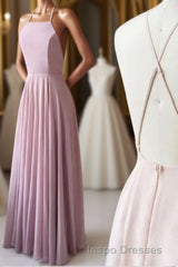 Cute Spaghetti Straps Sleeves Simple Long Evening Prom Dress For Girls