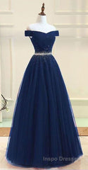 Off Shoulders Red Tulle Floor Length Evening Prom Dress