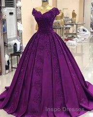ball gown satin  lace v neck Evening Prom Dress