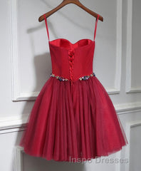 Cute Sweet Neck Short Evening Prom Dress, Mini Dress