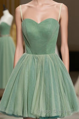 Cute Sweet Neck Short Evening Prom Dress, Mini Dress