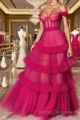 Formal Evening Prom Dress Off the Shoulder Chic A Line Long Evening Prom Dress