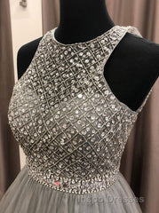 Gorgeous c A-line Scoop Beaded Long Evening Prom Dress Evening Prom Gowns