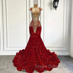 Gorgeous Long Dress Luxury Black Girls Evening Prom Party Formal Gowns
