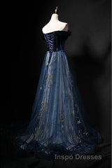 Elegant Off the Shoulder Velvet Floor Length Long Evening Prom Dress Evening Prom Dress