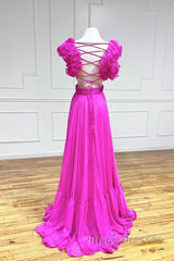 A-Line Backless Long Evening Prom Dress, Red Long Evening Dress