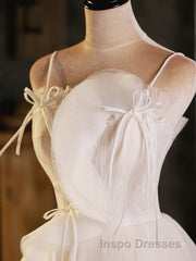 A-Line Beige Tulle Short Evening Prom Dress, Beige Cute Homecoming Dress