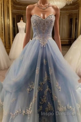 A-Line Floor-Length Lace Evening Prom Dress, Sweetheart Evening Prom Dress, Charming Evening Dress