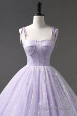 A Line Lilac Tulle Long Evening Prom Dress, Lilac Long Formal Evening Dress