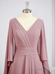 A-Line/Princess V-neck Floor-Length Chiffon Mother of the Bride Dress