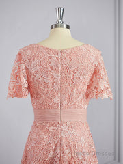A-Line/Princess V-neck Tea-Length Chiffon Mother of the Bride Dresses With Appliques Lace
