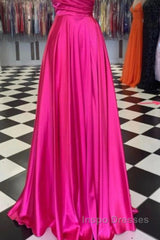 A-Line Evening Prom Dress Sexy Dress Formal Floor Length Sleeveless Spaghetti Strap Bridesmaid Dress Charmeuse With Slit
