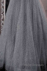 A-Line Evening Prom Dress Sparkle & Shine Dress Party Dress Birthday Floor Length Sleeveless Spaghetti Strap Tulle With Glitter Crystals
