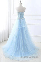 A-Line Sexy Engagement Evening Prom Birthday Dress Strapless Sleeveless  Lace Pleats