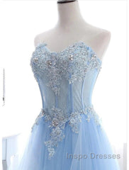 A-Line Sexy Engagement Evening Prom Birthday Dress Strapless Sleeveless  Lace Pleats