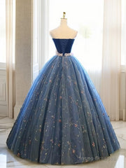 Ball-Gown Sweetheart Beading Floor-Length Tulle Dress