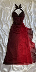 Beautiful Halter Birthday Party Dresses Red Prom Dresses