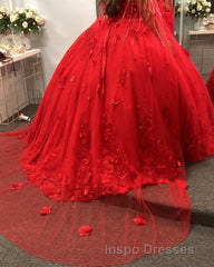 Black Quinceanera Dress with Flowers,Long Sweet 16 Dress