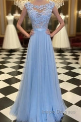 Bridelily Scoop Sleeveless Floor-Length With Applique Tulle Dress