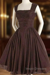 Brown A Line Short Evening Prom Dress Homecoming Dress