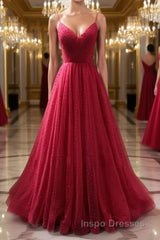 Burgundy v  neck tulle long Evening Prom Dress, burgundy tulle formal Dress