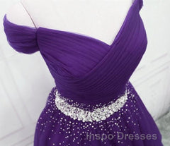 Charming Sequins Off Shoulder Dark Purple Long Evening Prom Dress, Off the Shoulder Dark Purple Formal Evening Dress