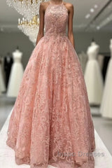 Charming Tulle Lace A-Line Long Evening Prom Dress Evening Dress