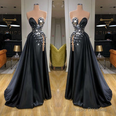 Chic Sweetheart Crystal Long Prom Dress With Split Online